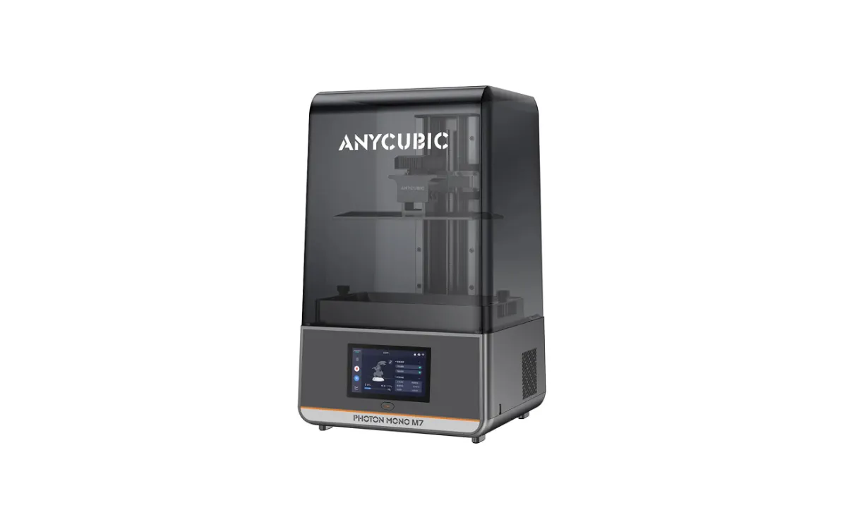 Anycubic Photon Mono M7 resin 3D printer on a white background