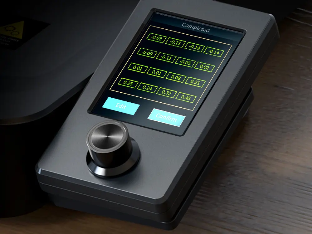 Creality Ender-3 V3 SE knob-driven color screen showing a bed mesh of height values