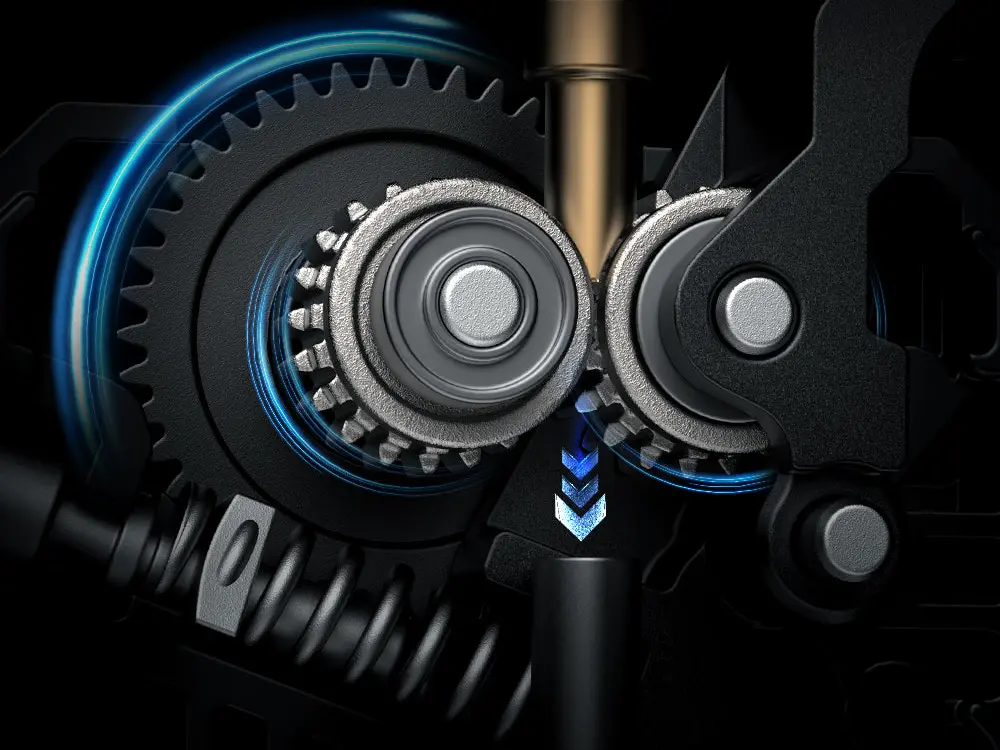 Creality Sprite direct drive extruder gears gripping filament on the Ender-3 V3 SE